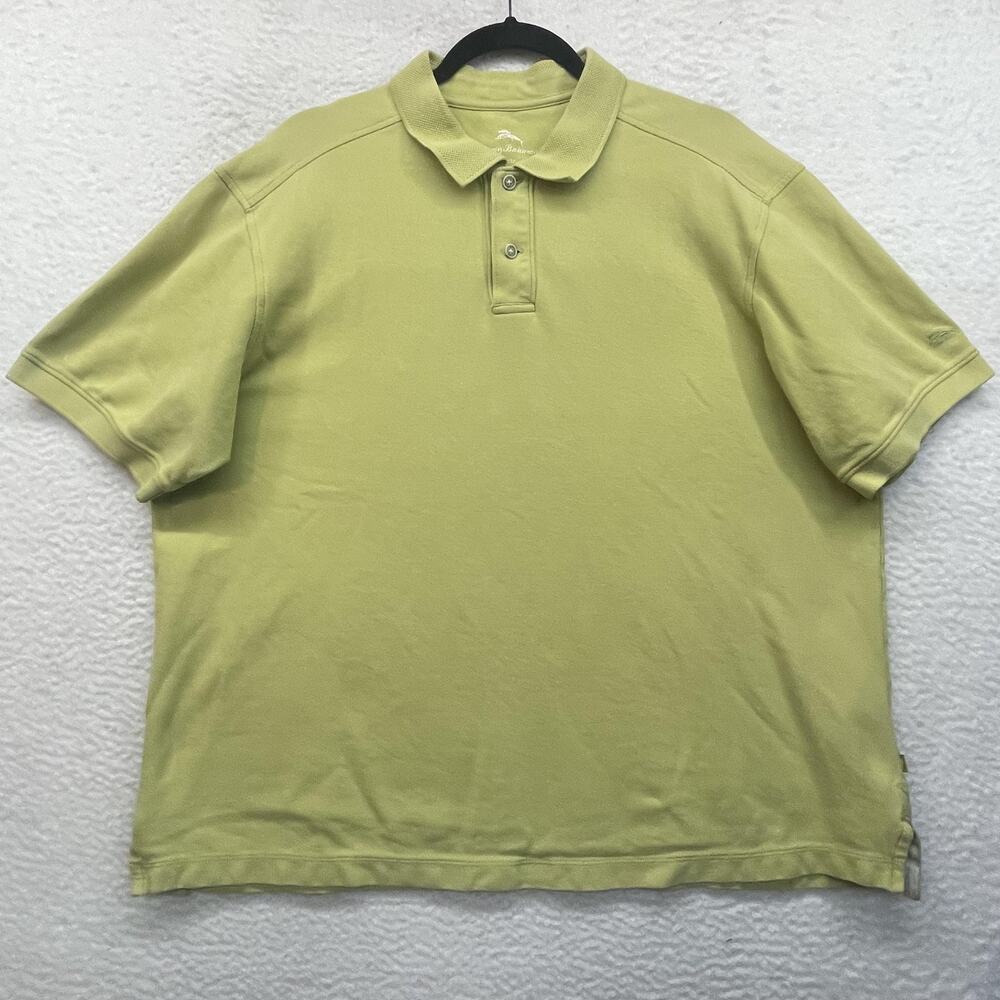 Tommy Bahama Polo Shirt Mens XL Green Golf Cotton Short Sleeve Classic Casual